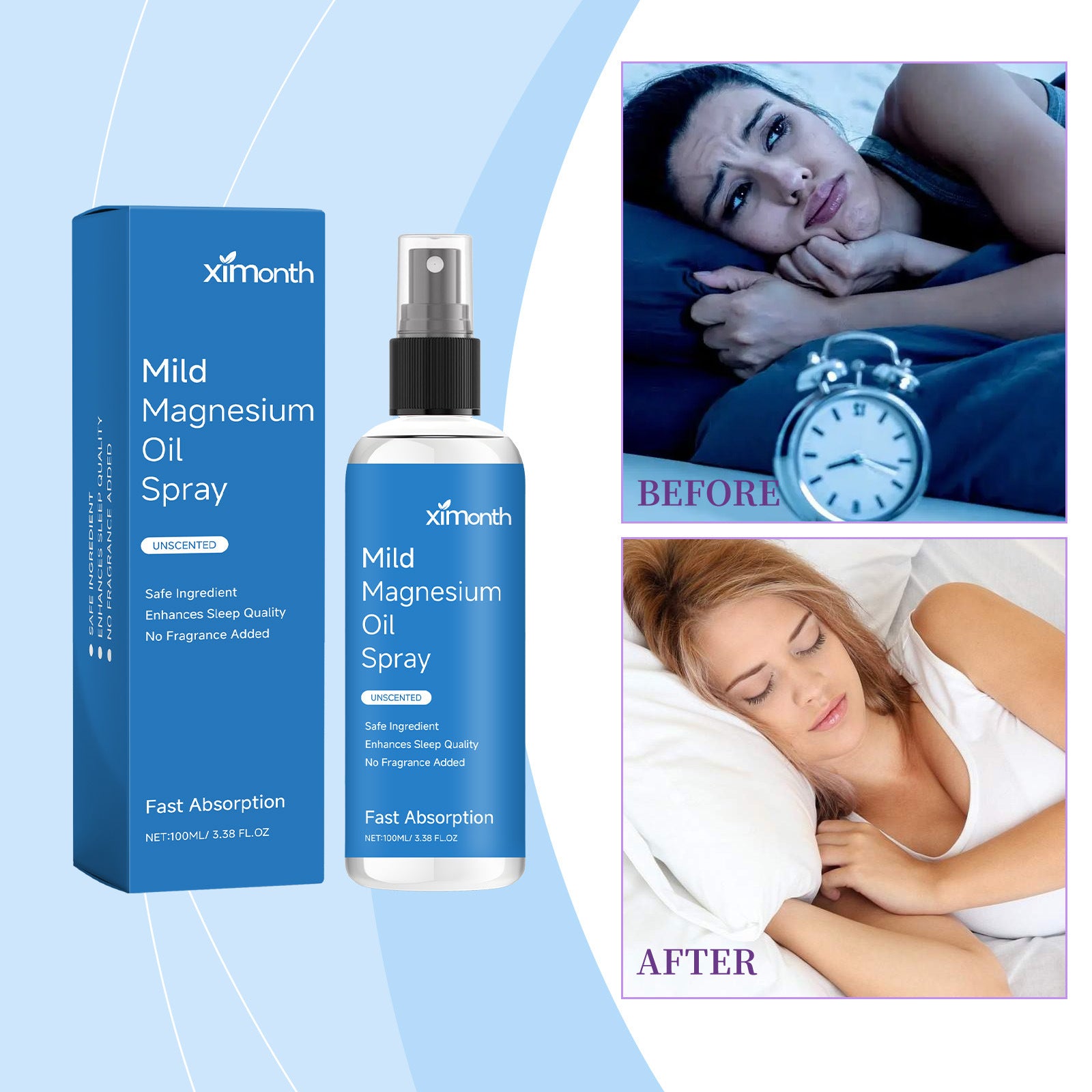 Night Care Relieve Discomfort Sleep Essential Oil Sprayبخاخ زيت عطري للعناية الليلية لتخفيف الانزعاج أثناء النوم Sale price